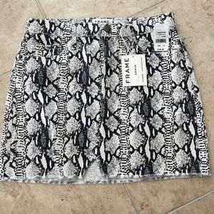FRAME Denim white black mini skirt